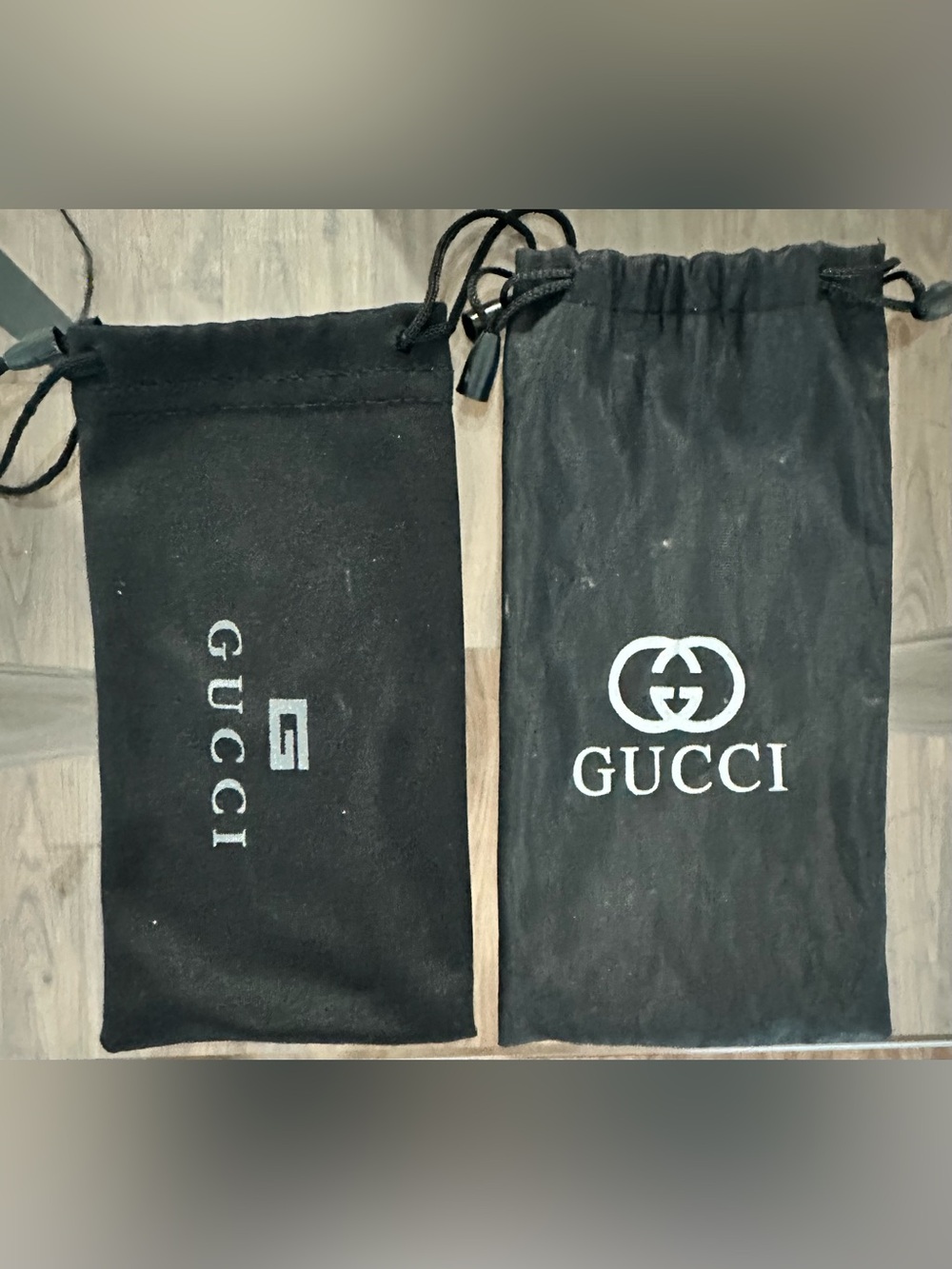 Fashion Black Drawstring Logo Dust Bags - Pair
